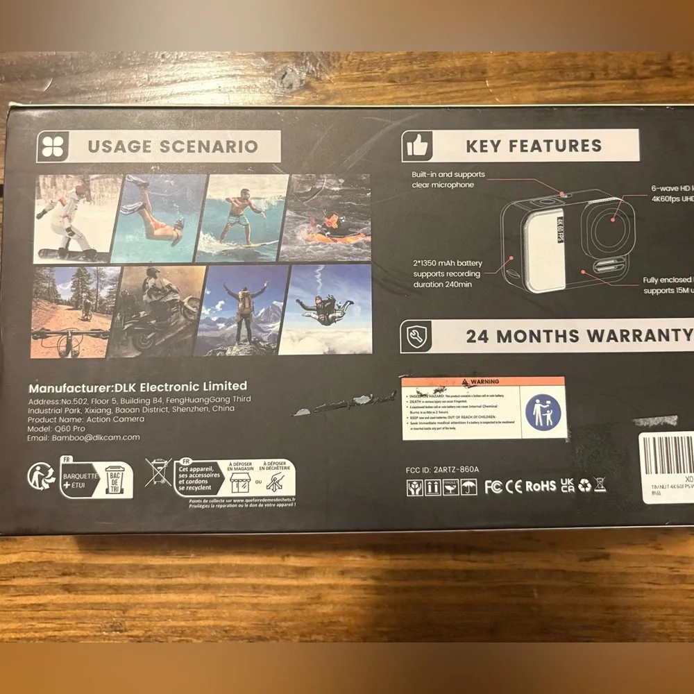 Black Underwater Action Camera